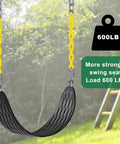 Heavy Duty Swing Seats 2 Pack With 66 Inch Chain And Carabiners For Outdoor Playset Replacement, Black swing with 600 lb load.