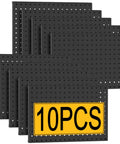 Heavy Duty Metal Pegboard Panels 10 Pack For Garage And Garden Tool Storage 16x12 Inch Steel Pegboard Black Finish