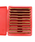 Ten Pairs One Eighth Inch By Six Inch Precision Parallel Steel Sets For Machinists Pro Grade Quality With Ultra Tight Plus Or Minus Two Ten Thousandths Inch Accuracy From Half Inch To One And Five Eighths Inch in red case