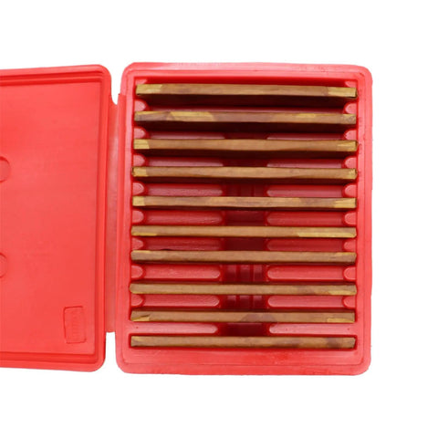 Ten Pairs One Eighth Inch By Six Inch Precision Parallel Steel Sets For Machinists Pro Grade Quality With Ultra Tight Plus Or Minus Two Ten Thousandths Inch Accuracy From Half Inch To One And Five Eighths Inch in red case