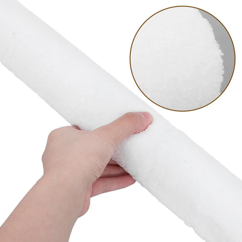 Dead-On Replacement Paint Roller Sleeve Cover With Heavy Duty Plastic Frame And Silky Glide Finish For Smooth Coat Coverage And Fast Room Refreshes Done Right, showing white fiber cover and grip.
