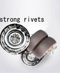 Silent Smooth Cruising Swivel Caster Wheels With Solid Stainless Brackets M12x25mm Threaded Stem Heavy Duty Tpe Rubber close-up showing strong rivets.
