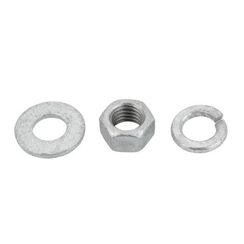 Heavy Duty Hot Dip Galvanized Square U Bolt Kit For 2x2 Trailer Axles, nuts and washers close-up