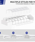 Heavy Duty 20x40 Ft Party Tent With Removable Sidewalls, 7 Carry Bags, Outdoor Canopy Gazebo illustration with setup options