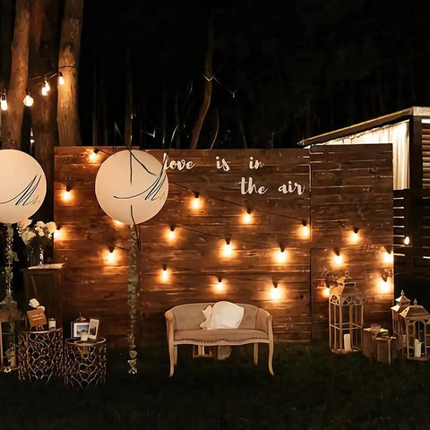 27Ft Outdoor String Lights With 10 Dimmable Edison Vintage Bulbs Shatterproof And Weatherproof Heavy Duty Commercial Grade illuminating