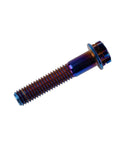 Top Shelf Pro Grade 5 Titanium Flange Head Torx Bolts M8x40mm Burnt Blue showing detailed view of the screw thread and cap.