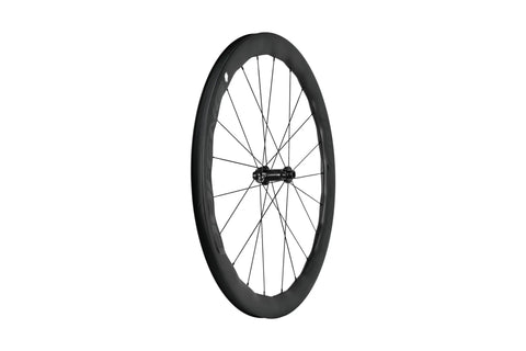 Side view of Carbon Fiber Wheelset For Road Bikes 700c Disc Brake Tubeless 50 By 28mm UD Matte Black Decals Ultralight