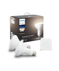 Dimmable White BR30 Smart Bulbs Starter Kit With Hub, 2 LED 60W Equivalents, Works With Alexa, Google Assistant, And Apple HomeKit