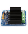 Dual Channel H Bridge Motor Driver Board 5V To 12V 0 To 30A DC Motor Controller with heat sink, PCB close-up view