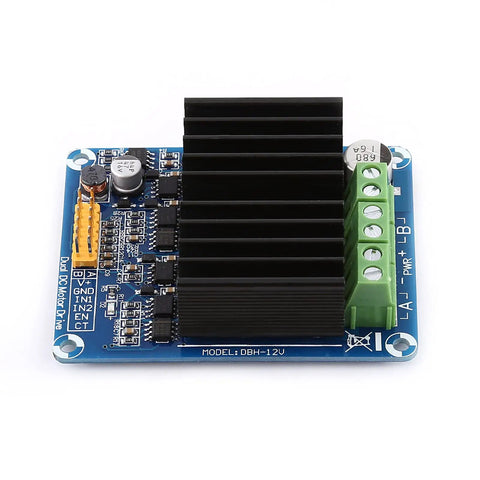 Dual Channel H Bridge Motor Driver Board 5V To 12V 0 To 30A DC Motor Controller with heat sink, PCB close-up view