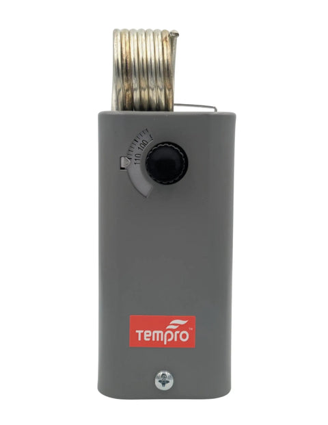 Line Voltage Thermostat For Heating And Cooling Single Stage 30 To 110 F Steel Housing UL Listed Celsius And Fahrenheit Readouts