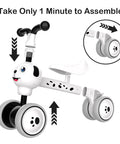 Mini Balance Bike Toy For Toddlers 10-36 Months, No Pedals Ride On Walker with blink eye spotty dog design and safe enclosed wheel