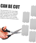 Scissors cutting 10 Pack Mica Sheet Insulation For Microwave Ovens, Heat Resistant Replacement Plates, Reusable Accessory shown