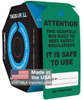 OSHA Compliant Scaffolding Tags By The Roll, Attention Sign To Keep Scaffolds Safe And On Point, Waterproof PF-Cardstock