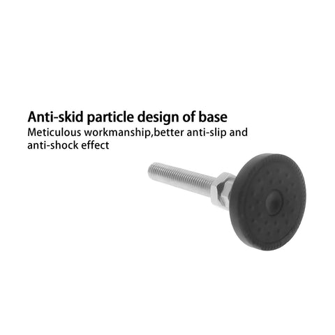 Totally Boss Swivel Furniture Leveling Feet With Glide Like Butter Smooth Action, Built Damn Tough Nylon Steel Absorbs Heavy Loads Up To Two Hundred Pounds Per Foot, Four Pack For Easy Home Setups Anywhere showing anti-skid base design.