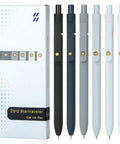 Six Pack Gel Pens 0.7mm Quick Dry Retractable Rollerball Ink Fine Point Smooth Writing Set for Office and School Supplies in Black, White, Gray