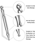 Pro Grade Stainless Steel Deep Tissue Massage Tool For Facial Reflexology And Trigger Point Therapy with diagram details