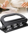 Heavy Duty 4 Hole Paper Punch With Built In Ruler For Up To 30 Sheets Adjustable Manual Hole Puncher Iron Construction