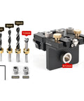Beefy Aluminum Doweling Jig Self Centering Drill Guide Kit With 6mm 8mm 10mm Drill Bits And 12mm Eccentric Wheel For Woodworking