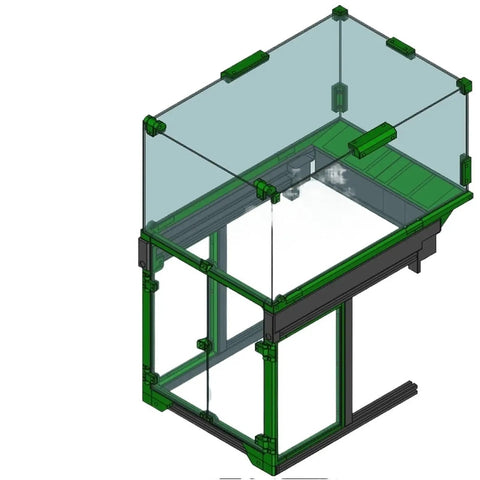 Rock Solid Polycarbonate Enclosure For XL 3D Printer Dust Proof Protective Cover With Crystal Clear Window design from above.