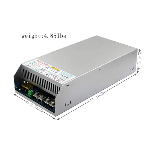 Beefy 2000W Switching Power Supply With PFC Wide 110 to 240V AC Input To 24V DC 83A Output Perfect For CCTV Systems Computer Projects LED Strip Lights And 3D Printers, silver metal case 11 x 5.5 x 2.6 in