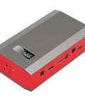 Portable Power Bank With AC Outlet 65W External Battery For Laptop Charging And Outdoor Use On The Go 24000mAh Backup Power Supply Grey Red