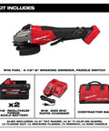 Heavy Duty Brushless Power Angle Grinder Kit For Four To Six Inch Discs Delivers Snappy Nine Thousand Rpm Punch with battery and charger.