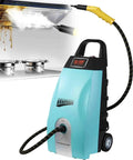 PtaTritious High-Pressure Steam Cleaner With Huge 3.5 L Tank shown cleaning greasy kitchen hood, heavy duty portable washer for home auto detailing.