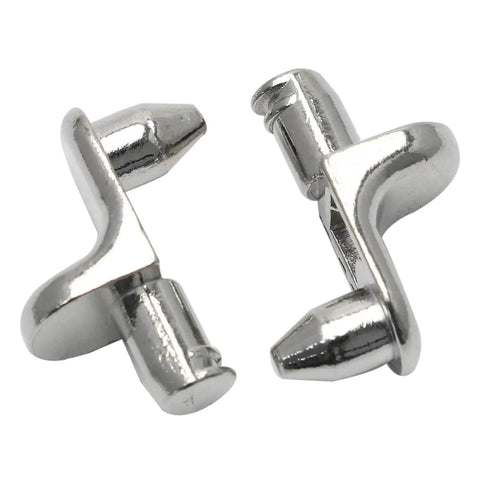 Built Tough Steel Shelf Support Pegs With 5mm Pins 10 Pack Heavy Duty Cabinet Hardware for Kitchens and Bookshelves close-up view.