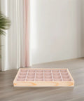 Straight Up Premium Pine Wood Jewelry Tray With 24 Compartments And Plush Velvet Lining To Store Your Bling on a smooth countertop.
