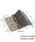 2 Inch Iron Hinge Set Four Pack 270 Degree Three Fold Door Hinges For Kitchen Cabinets And Cupboards Durable Metal Hardware In One Color, showing measurements and hole sizes.
