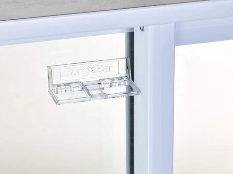Clear Sliding Door Security Bar, Hinge Style Lock For Patio Doors And Windows installed on glass sliding door, easy to install.