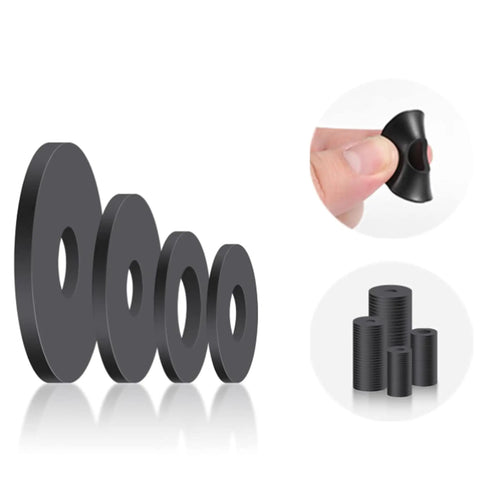 Heavy Duty 120 Pcs Flat Rubber Washers Assortment Kit With 6 Sizes 12mm 16mm 18mm 20mm 25mm 30mm Flexible Vibration Dampening Pads