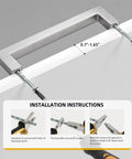 Installation guide for Top Shelf Slick Brushed Nickel Cabinet Pulls And Drawer Handles, showing screw placement and tool use.