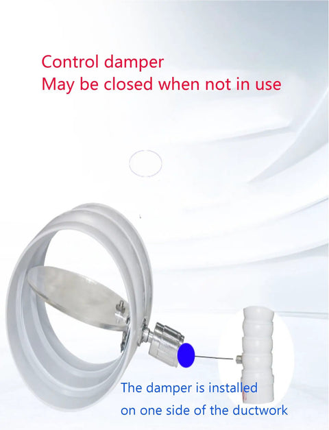 Control damper for No Sweat Solder Fume Extraction Arm With Flexible Ducting, designed for airflow management in industrial settings.