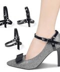Skip The Blisters And Heel Slide Drama With Adjustable Anti Drop Shoe Straps Premium Pumps Accessories Durable Metal And PU Ankle Bands Lock In A Custom Fit For Women Six Pack Black on high-heeled shoes.