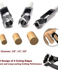 Badass Wood Plug Cutter Set For Pocket Holes And Dowel Pins featuring 3 cutters for 3/8, 1/2, and 5/8 inch joinery work.