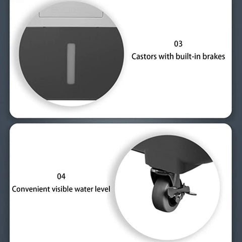 Portable evaporative cooler features visible water level and castors with built-in brakes for easy movement, Crush The Summer Heat With This Portable Evaporative Cooler Featuring A Large Water Tank And Three Adjustable Fan Speeds To Keep Your Bedroom Or Office Legit Comfortable.