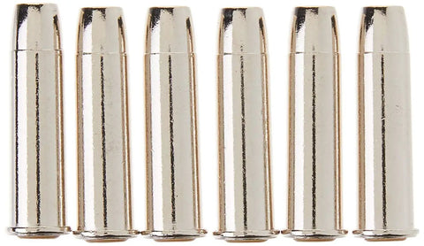 Six Spare Pellet Shells for.177 Cal Air Pistol Revolver, Easy Load Casings for Quick Reloads, Six Pack Fits Peacemaker Style Pistols, Silver Finish Pack