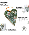 DIY Mosaic Kit For Grownups With Feather Bird Cat And Heart Designs Christmas Gift Arts And Crafts Fun Set With Grout And Tools