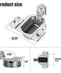 Tough As Nails Silver Cabinet Door Hinges For Standard Or Open Side Cabinets, showing product size 17.71 inches and 110 degree pivot.