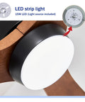 Close-up of LED strip light for 42" Solid Wood Blades Ceiling Fan with Lights, featuring black design and 15W LED.