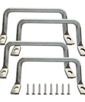 Straight Ahead Stainless Steel Tray Handles Set Of 4 With Comfy Angled Grip and Clean Silver Look for kitchen upgrades and cutting boards