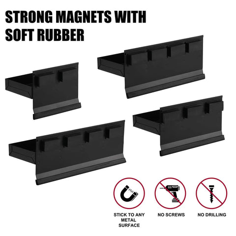 Four Tray Magnetic Tool Tray Set With Strong Steel Base And Sizes 6 Inch, 8.2 Inch, 10.6 Inch, And 12.2 Inch for tool storage