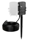 Heavy Duty Outdoor Power Stake With 100 Foot Extension Cord, six socket timer, waterproof plug for outdoor use.