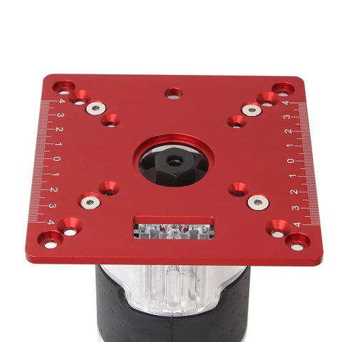 Aluminum Router Table Insert Plate 120x120mm Mini Square Woodworking Bench Flip Plate DIY Friendly Multifunction Trimming Engraving Table Red
