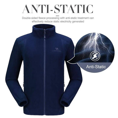 3 In 1 Waterproof Ski Jacket For Men With Inner Fleece Layer Hooded Windproof Snow Coat featuring anti-static dark blue fleece layer