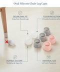 Beefy Silicone Oval Chair Leg Caps For Hardwood And Tile Floors Sturdy Glide Pads to Protect Furniture From Scratches Easy Snap On Fit
