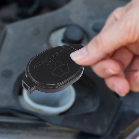 Windshield Washer Fluid Reservoir Cap Black Fits Toyota RAV4 1996 1997 Toyota Corolla 2011 2012 Toyota Yaris 2008 2012 Suzuki Aerio 2003 2004 Infiniti G37 2010 2012 Dope Replacement Pack Of 1 being installed on a vehicle.