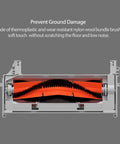 Main brush from 10 Pack Replacement Vacuum Cleaner Accessories Kit With 2 Main Brushes, 4 Side Brushes, 4 Filters And Cleaning Brush For E25 E4 S5 S6 E20 E35 C10 S50 S51 S4 Fits All In One Robotic Vacuum Cleaners, featuring thermoplastic and nylon wool for gentle floor cleaning.